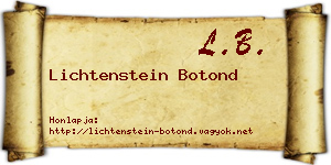 Lichtenstein Botond névjegykártya